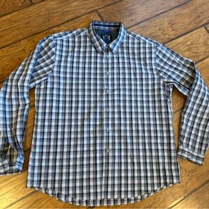 Joseph Abboud JOE shirt mens XL plaid gray purple button up long sleeve Slim fit